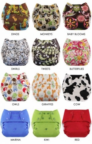 different styles of cloth diapers