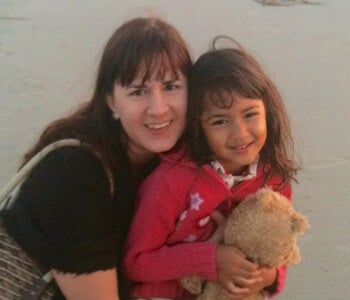 Photo of Dawn Gifford of Small Footprint Family and daughter