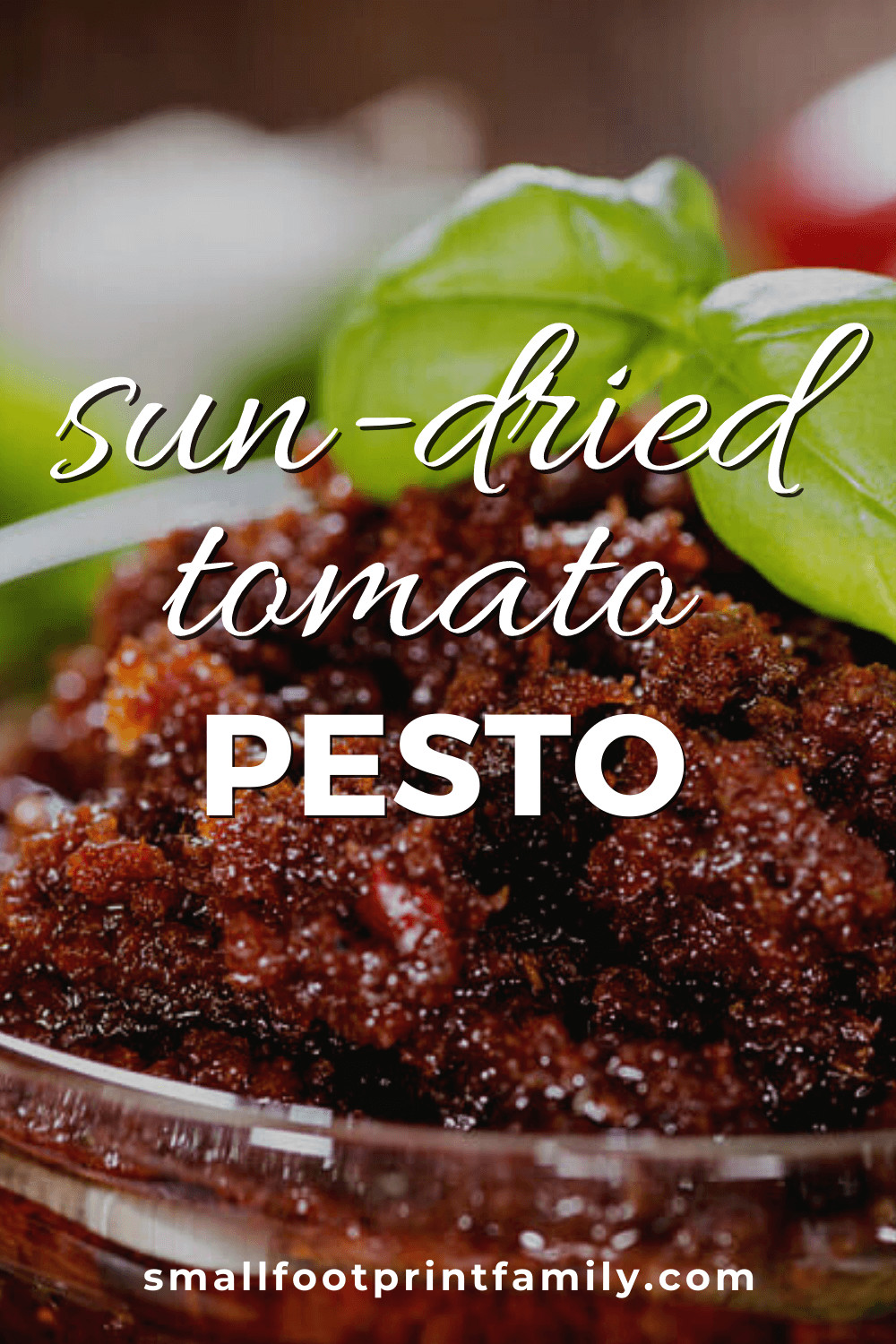 This sun dried tomato pesto recipe is vegan, Paleo and GAPS friendly, and a great way to preserve the tomato harvest.#paleo #paleodiet #glutenfree #dairyfree #vegan #vegetarian #rawvegan #recipe #grainfree #realfood #sidedish #pasta